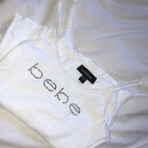 bebe white tank top